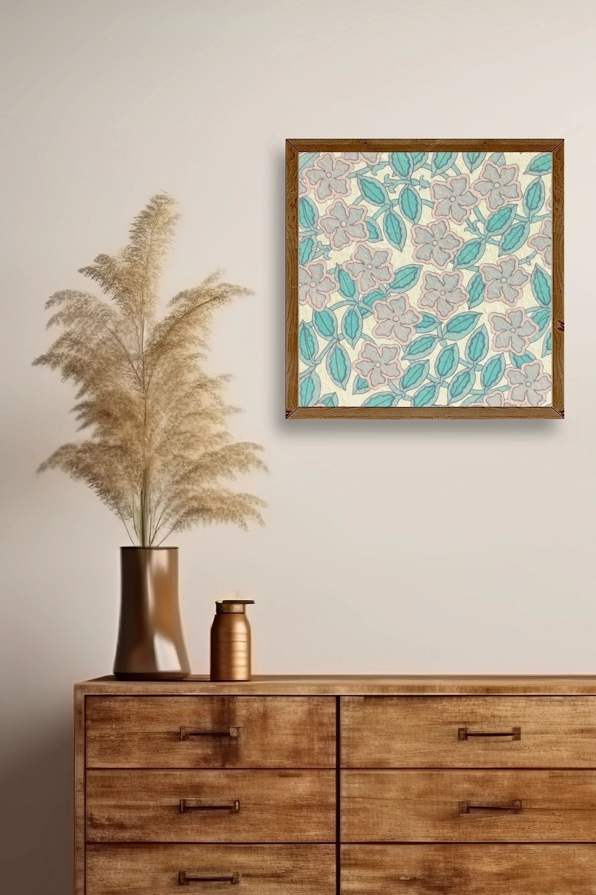 Çiçek Ahşap Çerçeveli Tablo 23 x 23