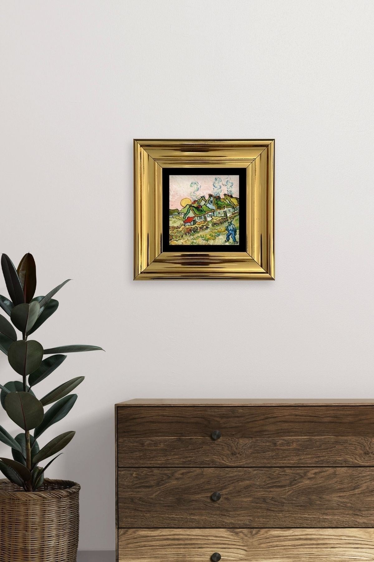 Van Gogh Çerçeveli Taş Tablo 20 cm