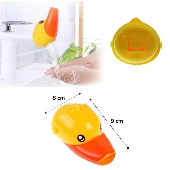 BUFFER® Çocuklar İçin Eğitici ve Güvenli Musluk Uzatıcı Genişletici Başlık Aparatı Ördek Figürlü