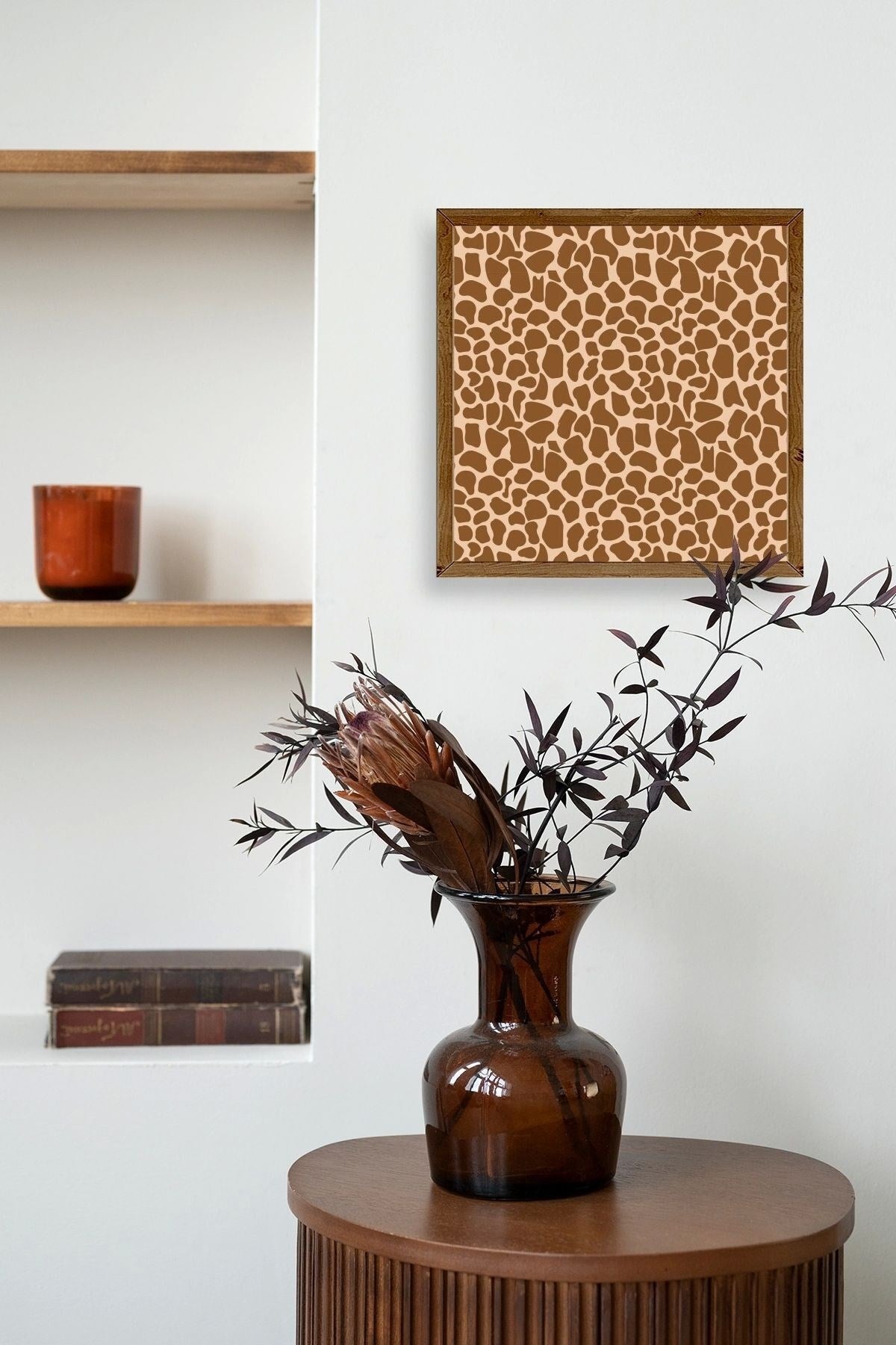 Desen Ahşap Çerçeveli Tablo 50 x 50