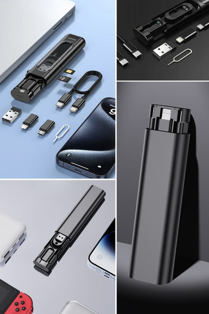 BUFFER® Cep Tipi 60W Bas Aç Type-C,İphone Şarj,Micro USB Hızlı Şarj Data Kablo Seti