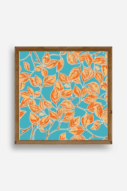 Yaprak Ahşap Çerçeveli Tablo 42 x 42