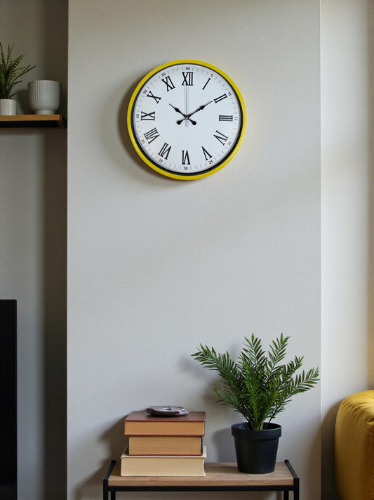 Zentime 36 Cm Sarı Dekoratif Duvar Saati