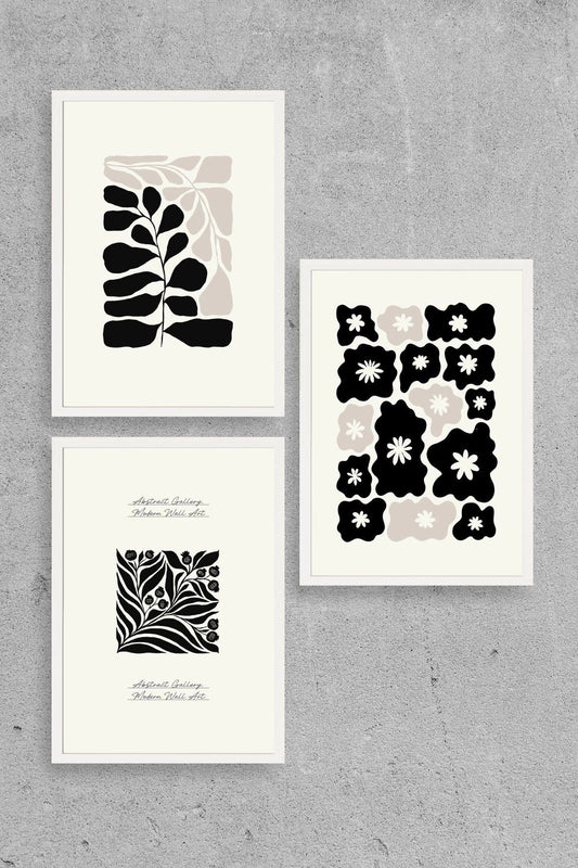 Modern Üçlü Ahşap Çerçeveli Tablo 50 x 70