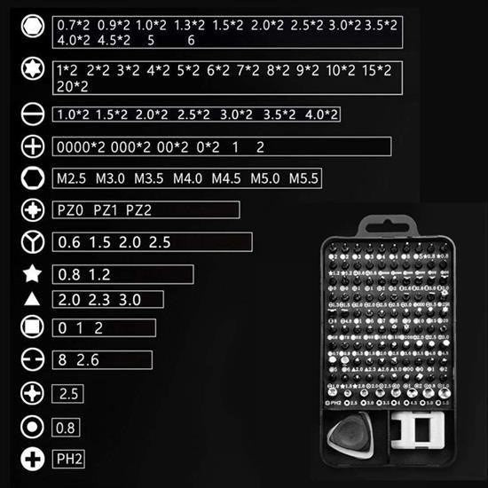 BUFFER® 115 in 1 Hassas Tornavida Onarım Alet Manyetik Sürücü Kitli Elektronik Hassas Tornavida Seti