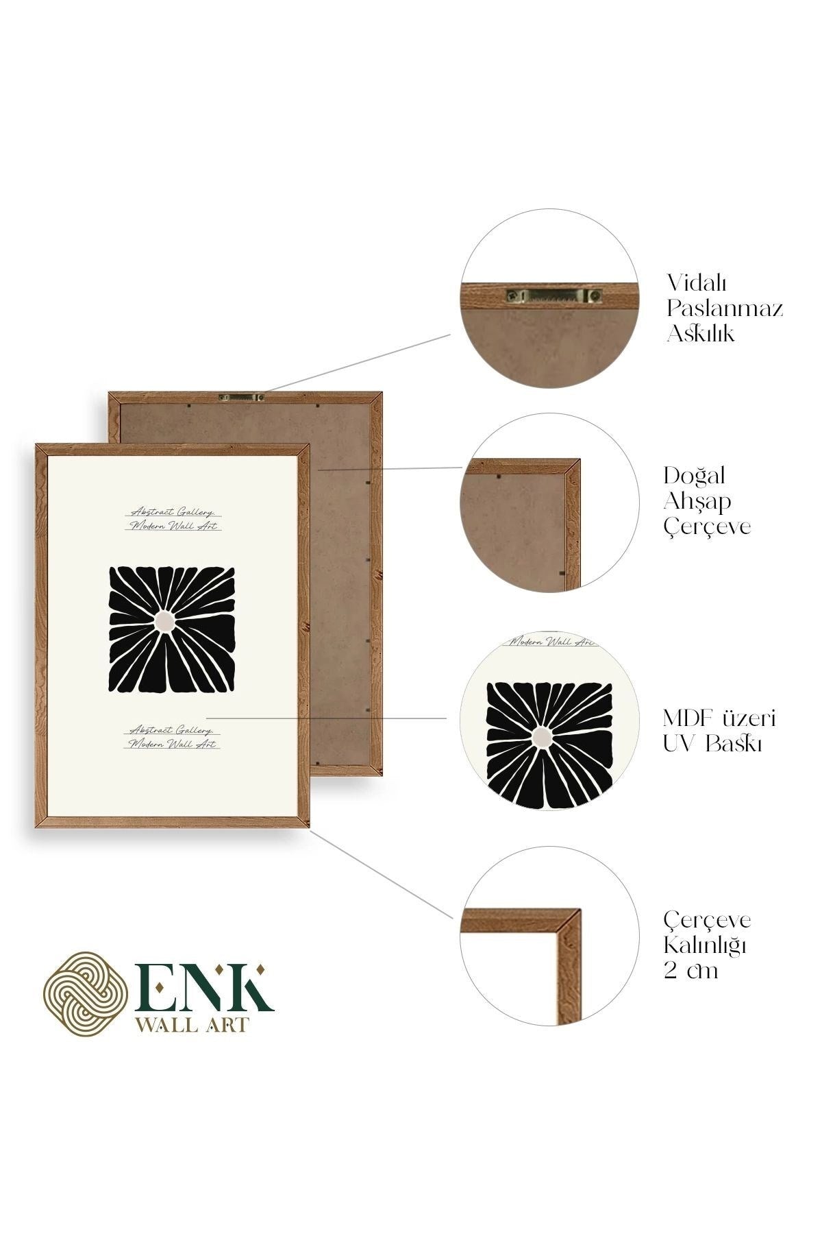 Çiçek Ahşap Çerçeveli Tablo 50 x 70