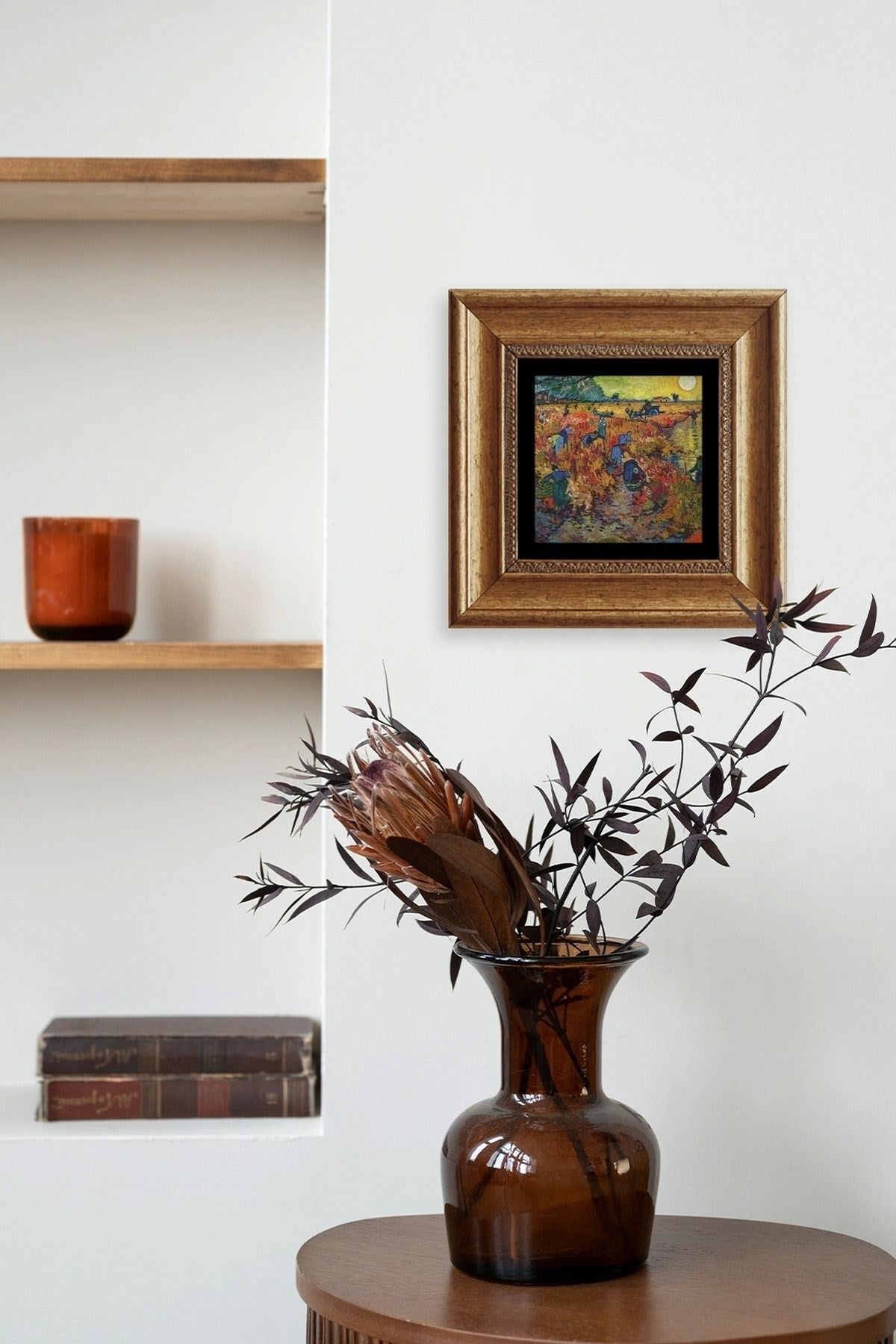 Van Gogh Çerçeveli Taş Tablo 20 cm