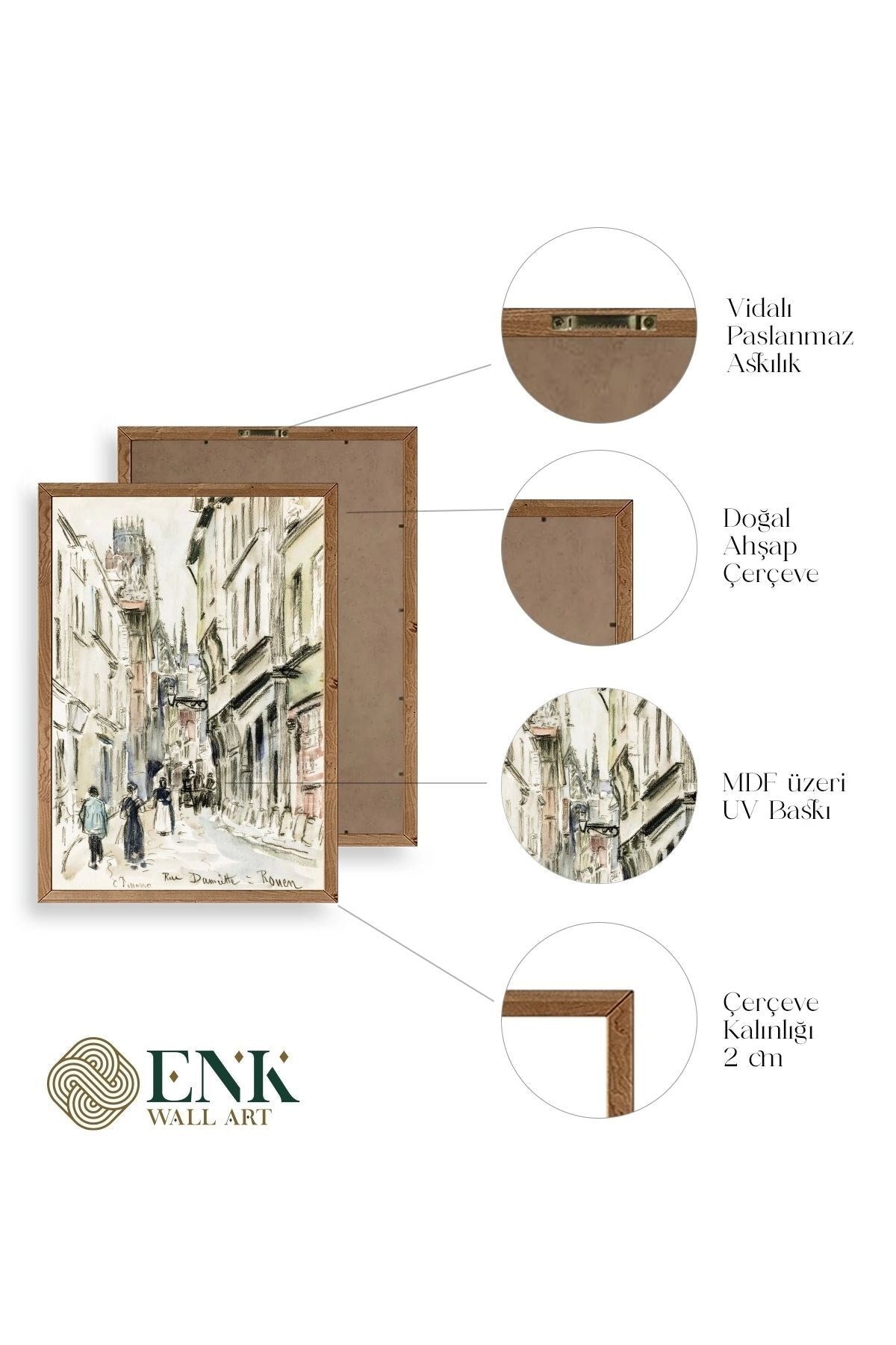 Rue Damitte Ahşap Çerçeveli Tablo 30 x 42