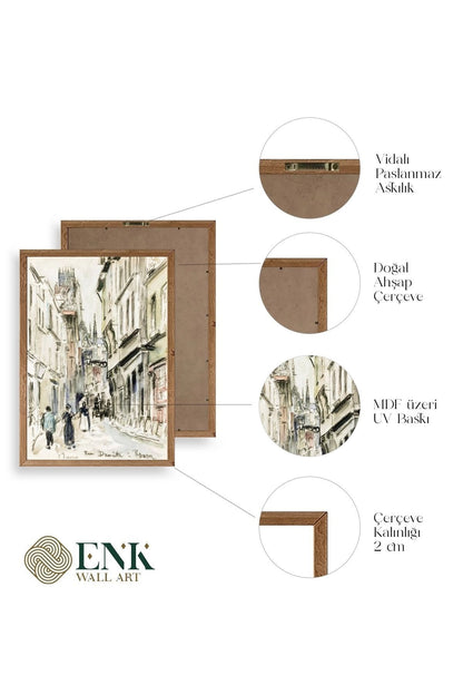 Rue Damitte Ahşap Çerçeveli Tablo 30 x 42
