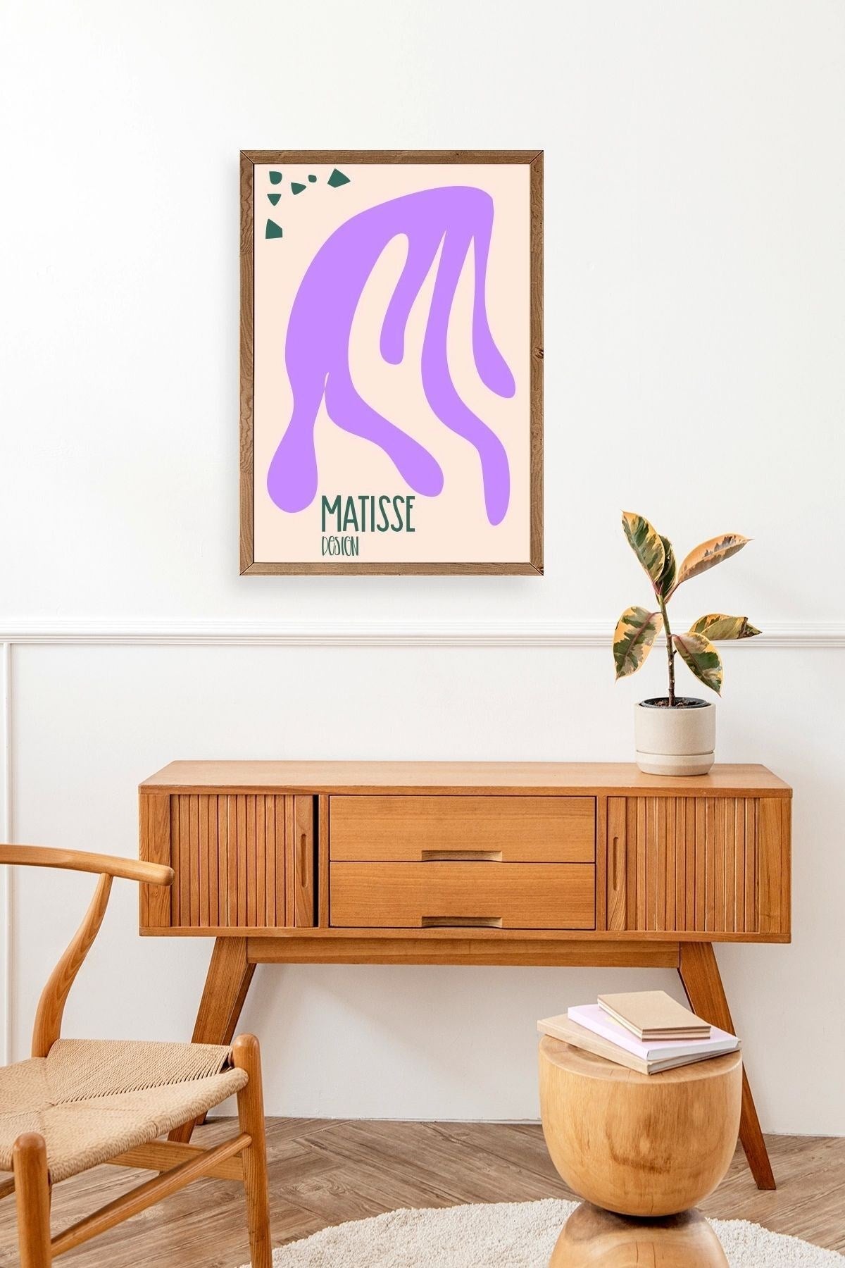 Soyut Ahşap Çerçeveli Tablo 17 x 23