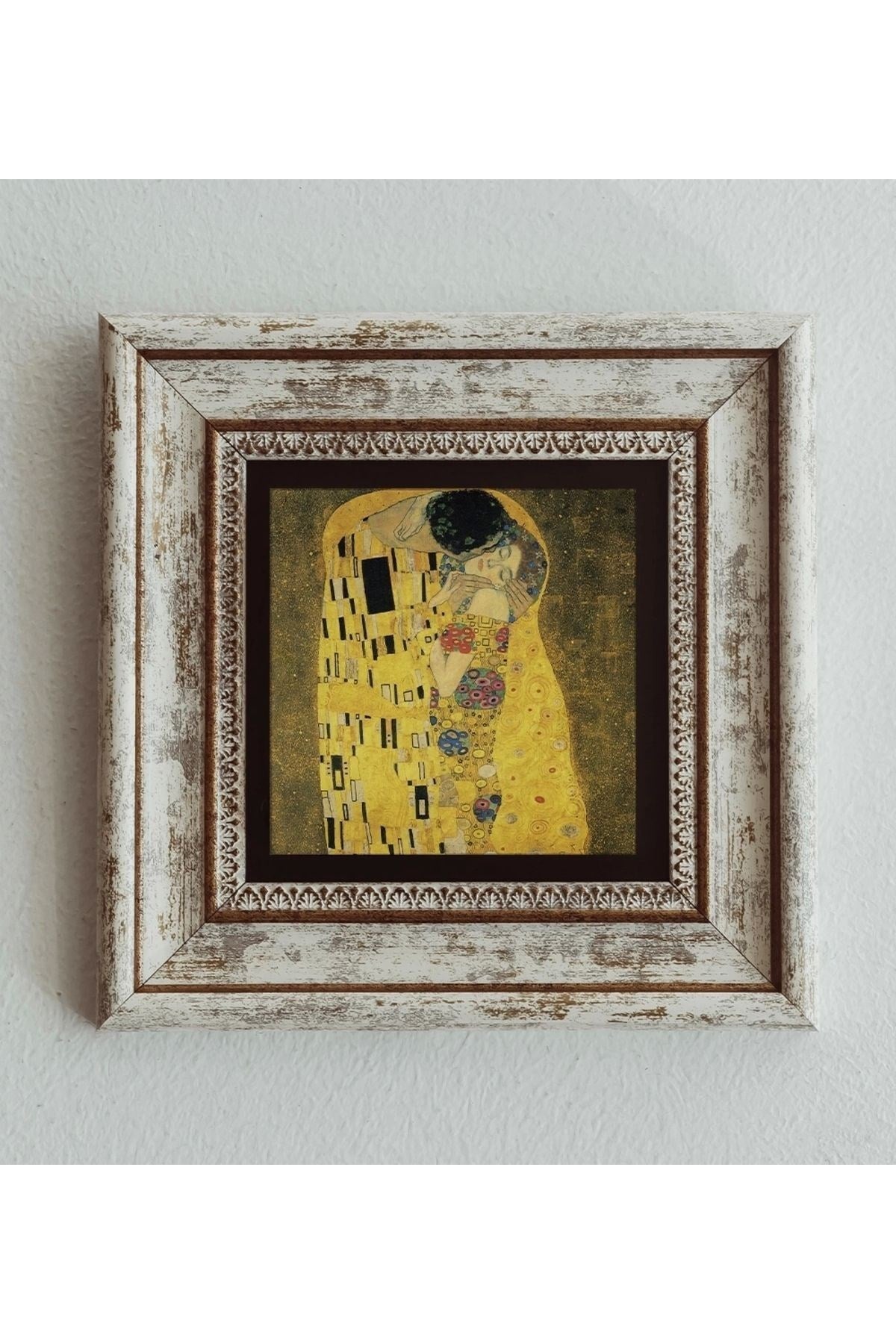 Gustav Klimt Çerçeveli Taş Tablo , Çerçeveli Taş Duvar Dekoru 20 cm