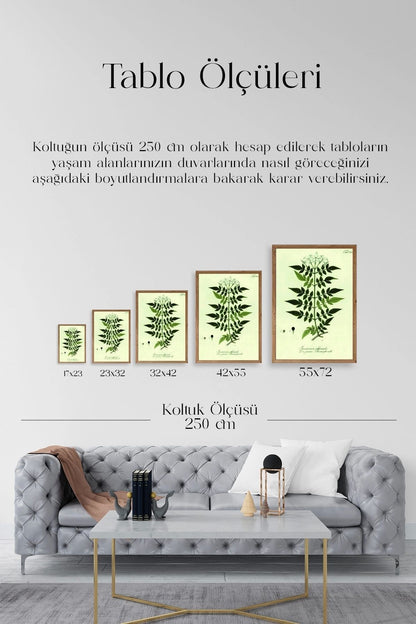 Yapraklar Ahşap Çerçeveli Tablo 50 x 70