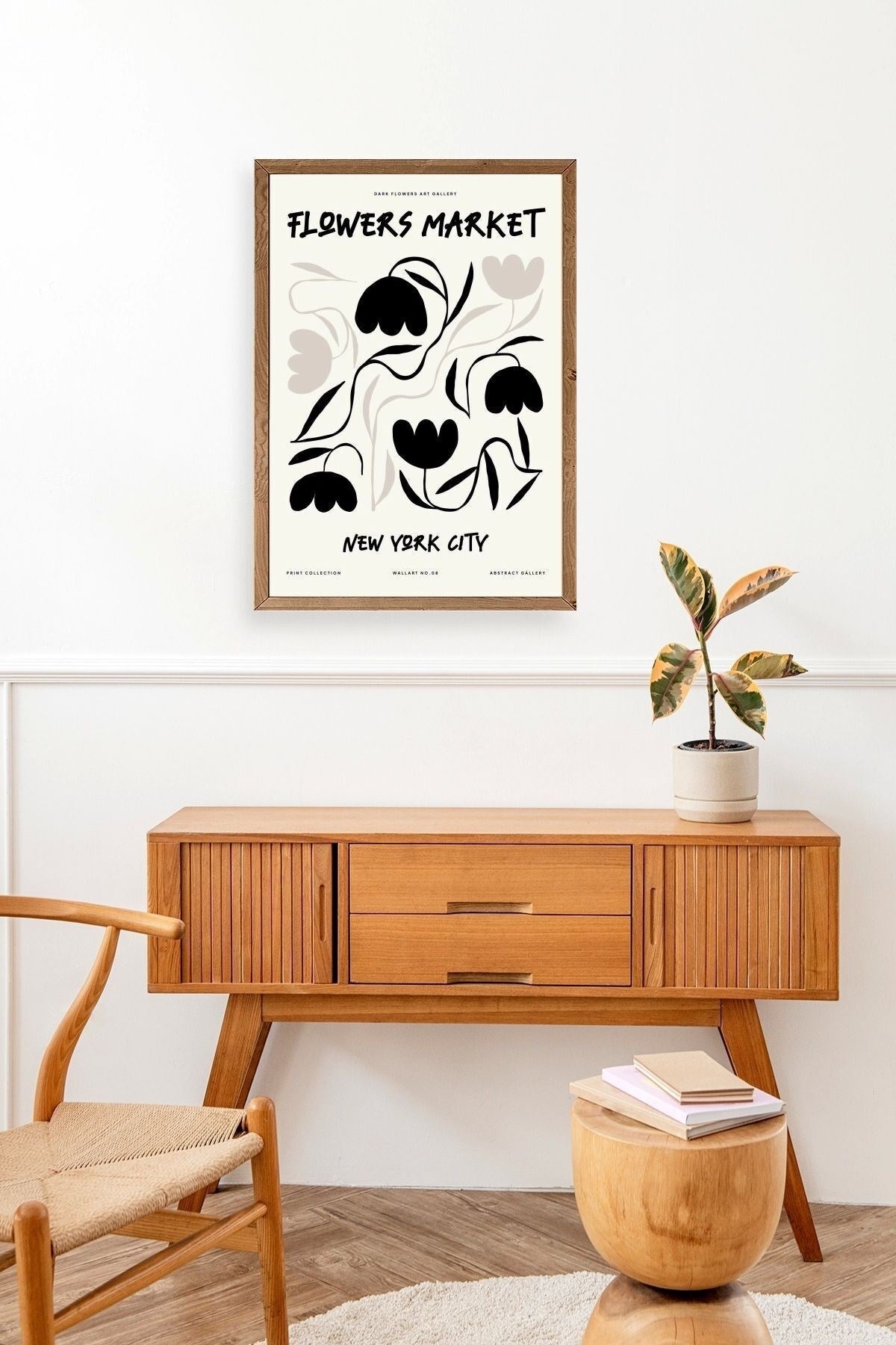 Çiçek Ahşap Çerçeveli Tablo 17 x 23