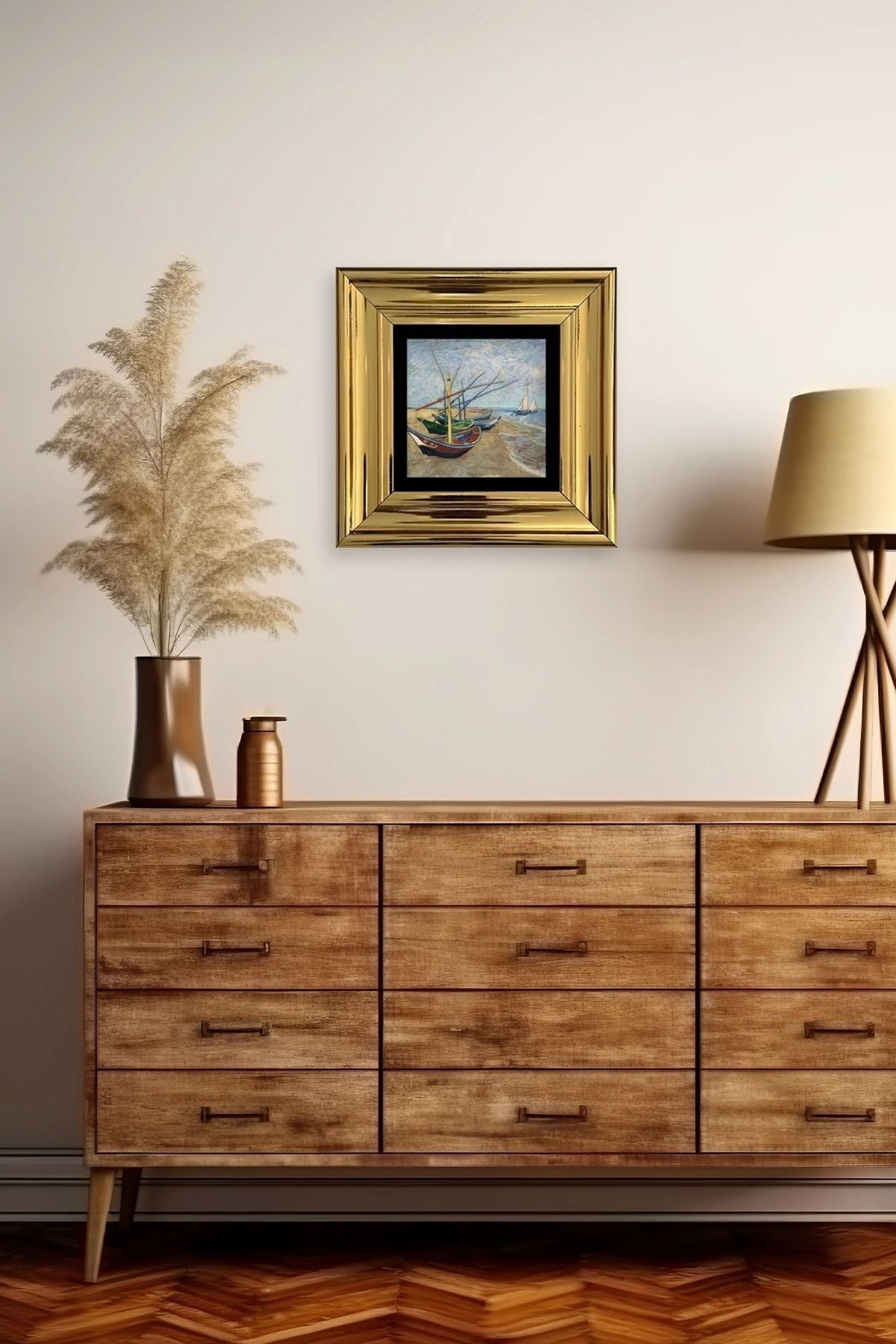 Van Gogh Çerçeveli Taş Tablo 20 cm