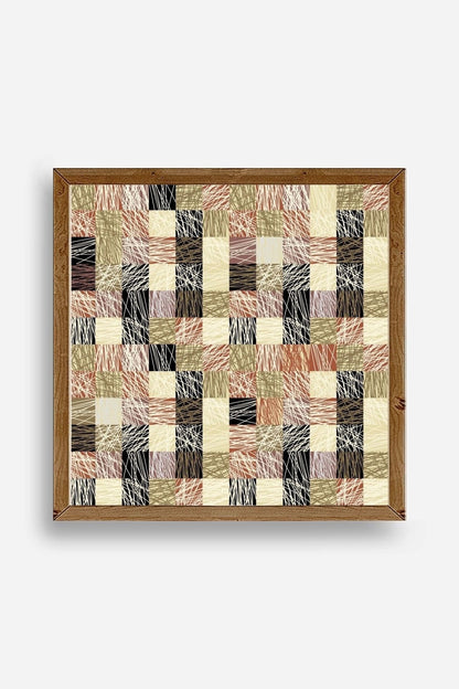 Soyut Ahşap Çerçeveli Tablo 42 x 42