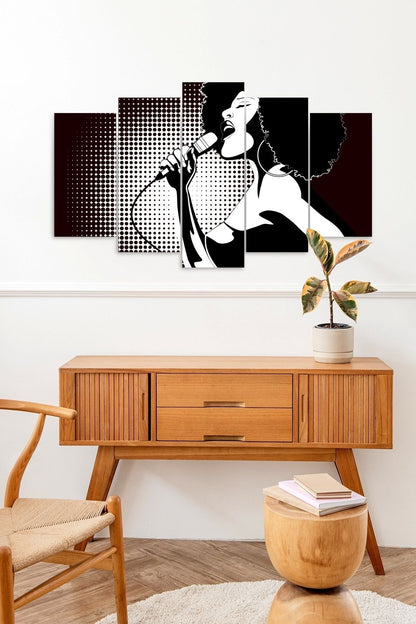 Kadın Şarkı 5 Parçalı Mdf Tablo 60 x 100