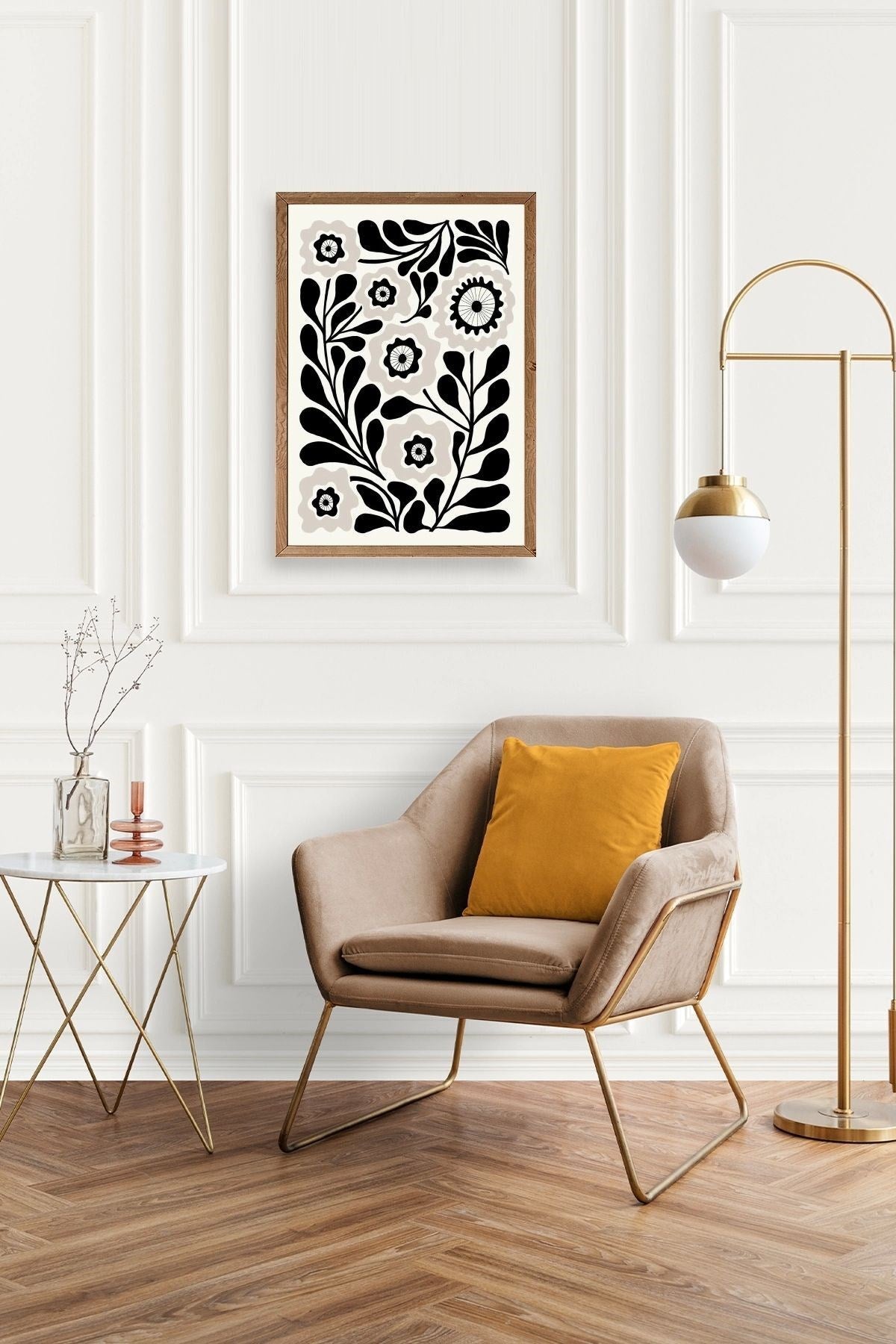 Çiçek Ahşap Çerçeveli Tablo 23 x 30