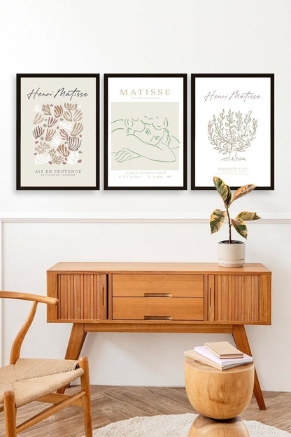 Matisse Üçlü Ahşap Çerçeveli Tablo 40 x 60