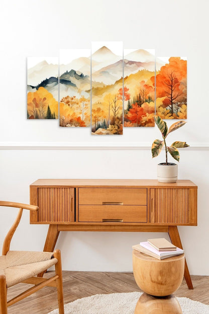 Manzara Doğa 5 Parçalı Mdf Tablo 60 x 100