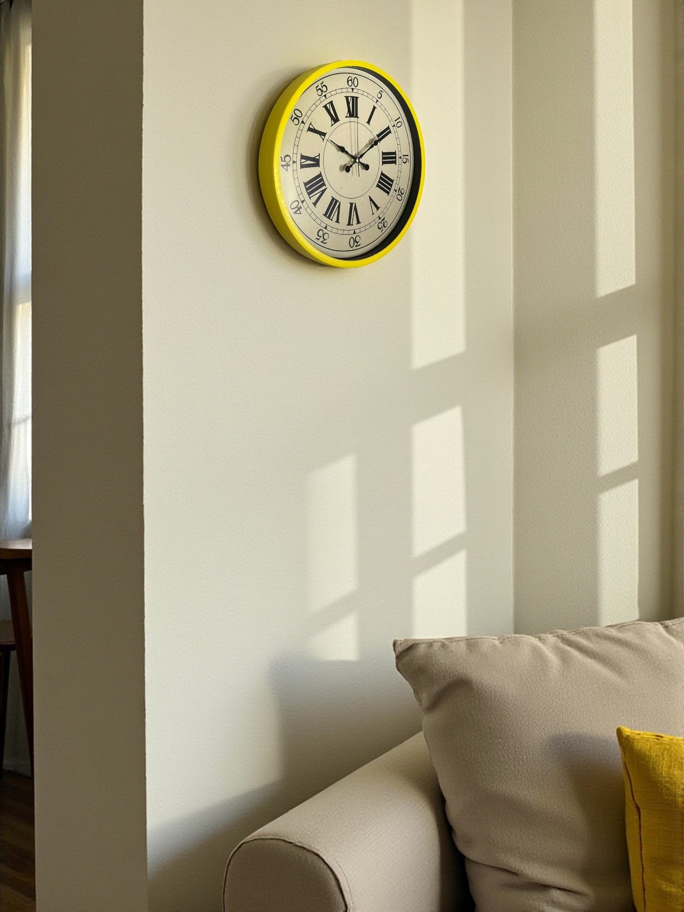 Zentime 36 Cm Sarı Dekoratif Duvar Saati