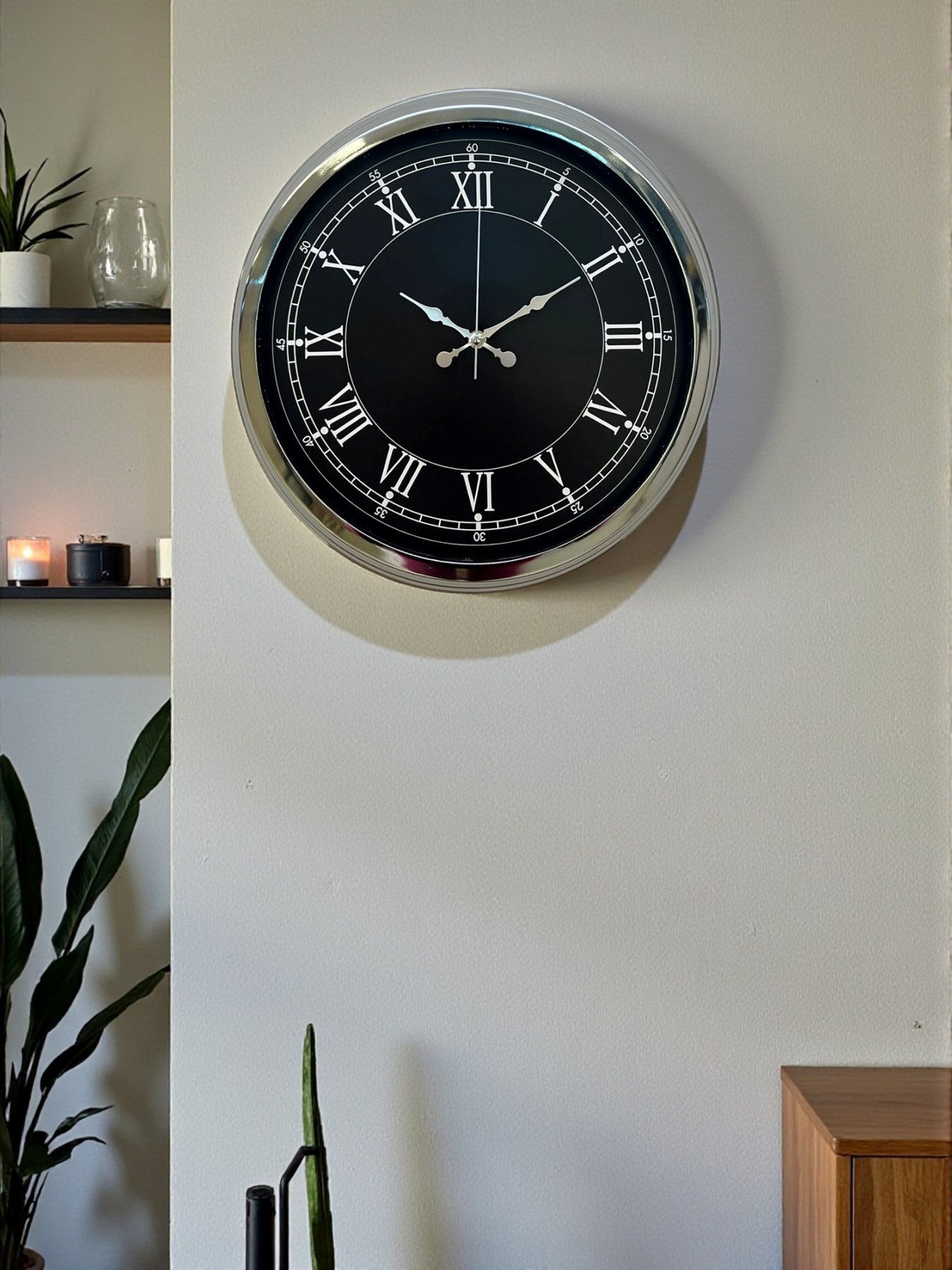 Zentime 40 Cm Krom Şık Duvar Saati