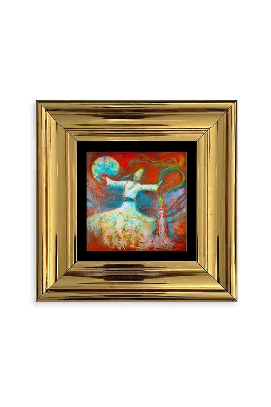 Semazen Çerçeveli Taş Tablo 20 cm