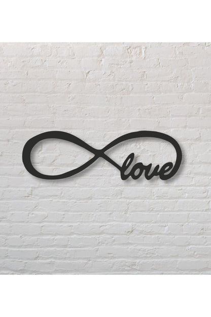 Dekoratif Sonsuzluk Işareti Love Ahşap Duvar Tablosu 45 x 12