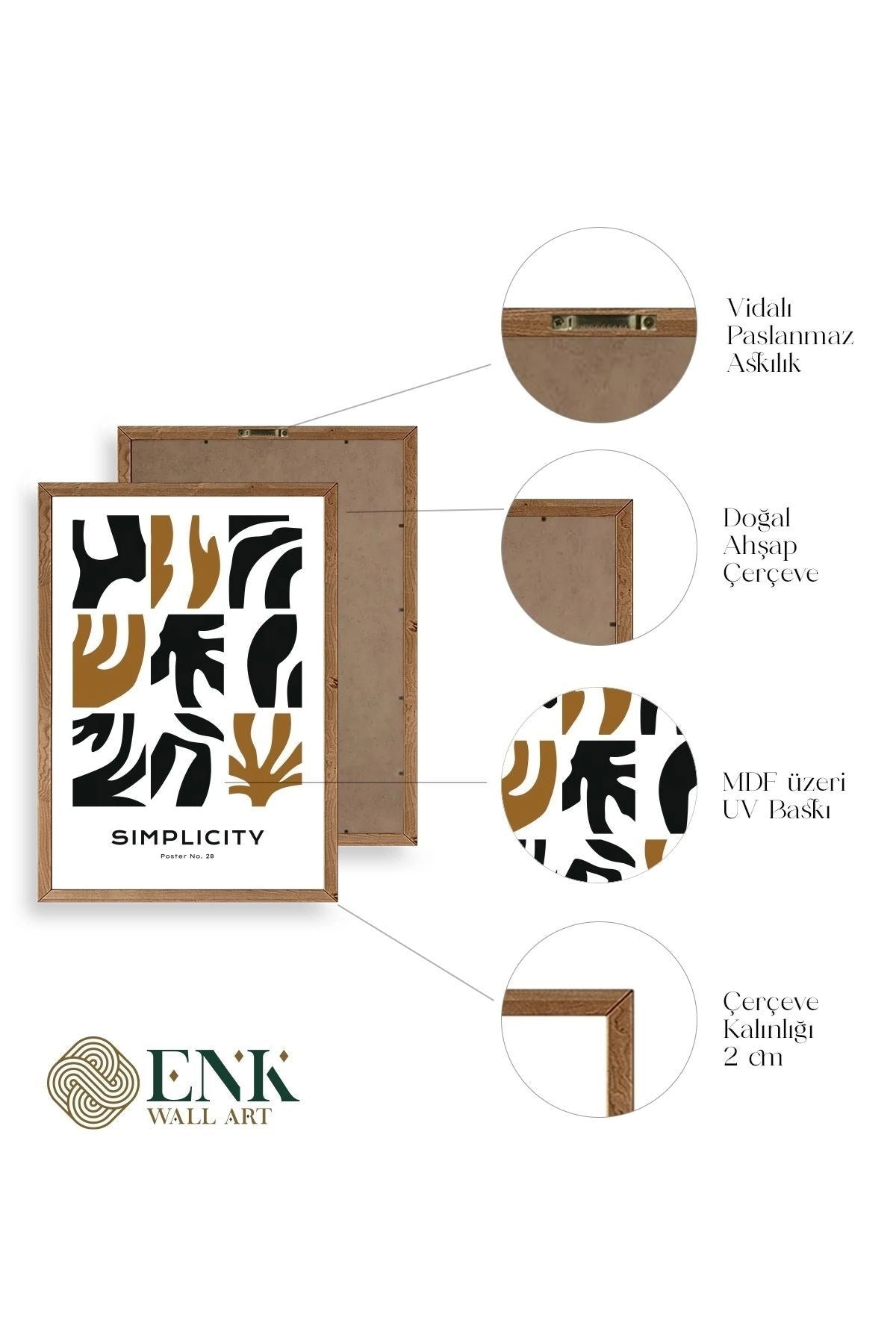 Soyut Poster Ahşap Çerçeveli Tablo 23 x 30