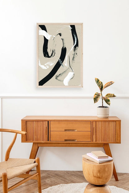 Soyut Ahşap Çerçeveli Tablo 17 x 23