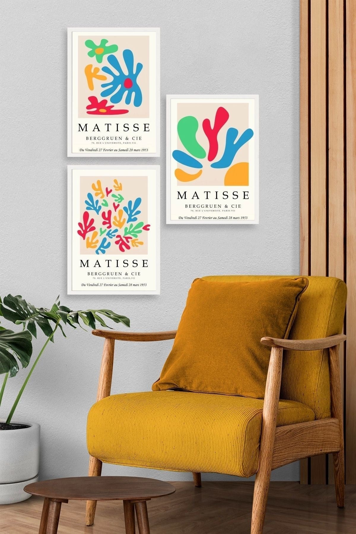 Matisse Üçlü Ahşap Çerçeveli Tablo 50 x 70