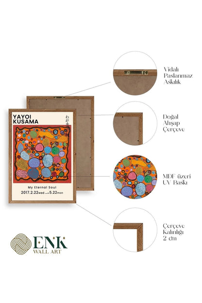 Yayoi Kusama Ahşap Çerçeveli Tablo 30 x 42