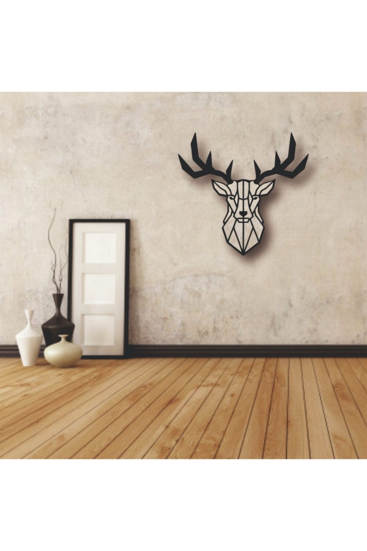 Geyik Figürlü Ahşap Tablo