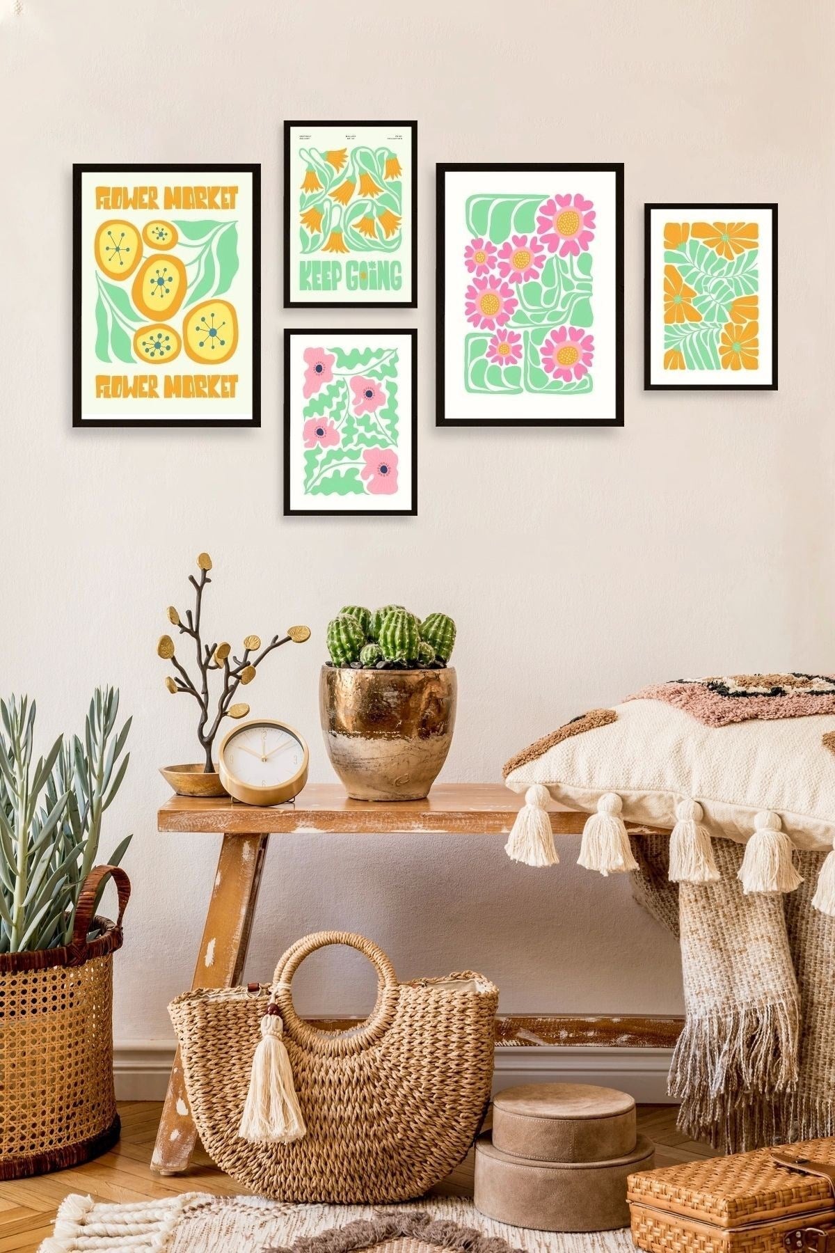 Flower Market 5'li Tablo 30 x 40