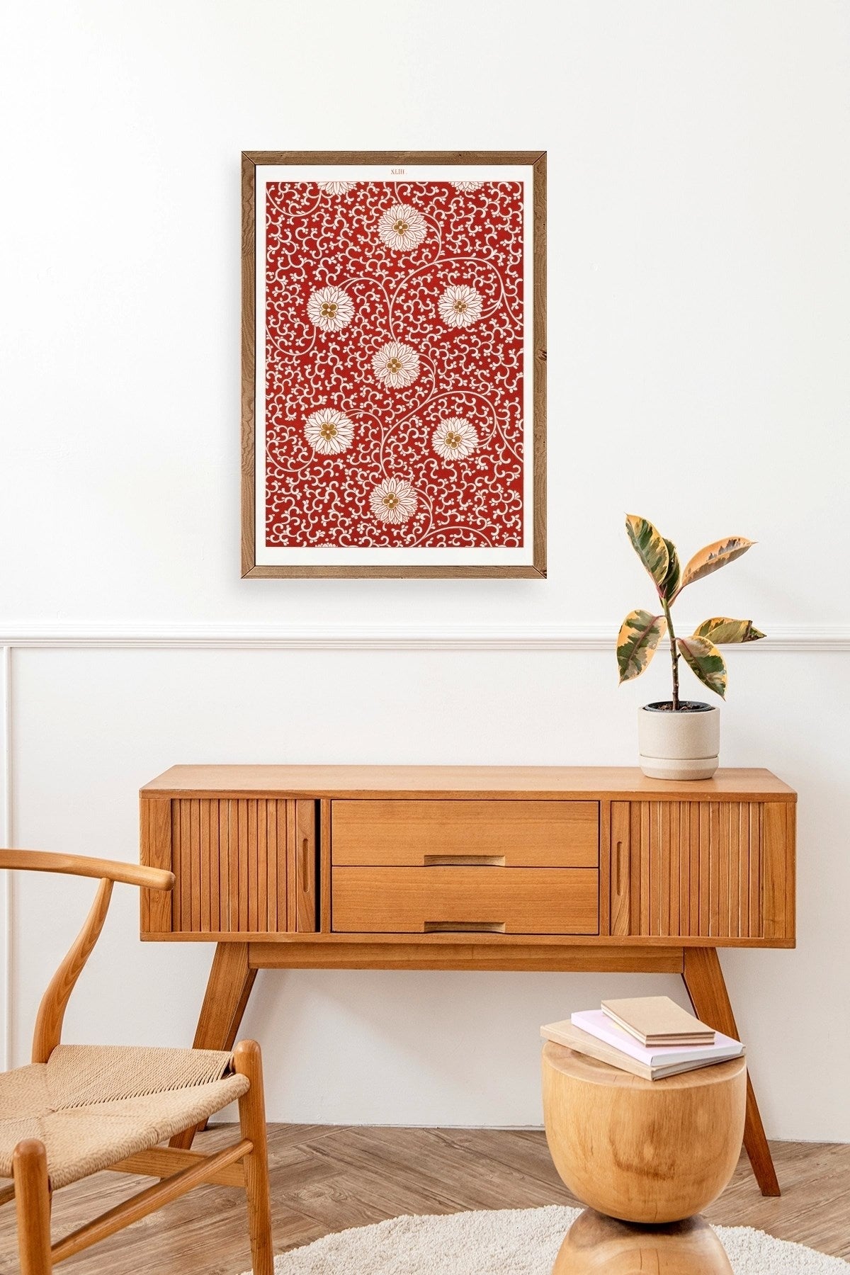 Çiçekler Ahşap Çerçeveli Tablo 30 x 42