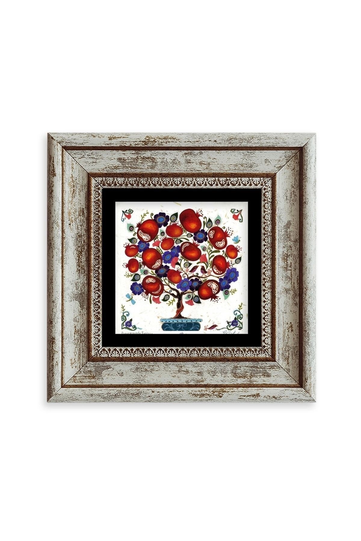 Bereket Ağacı Çerçeveli Taş Tablo 20 cm
