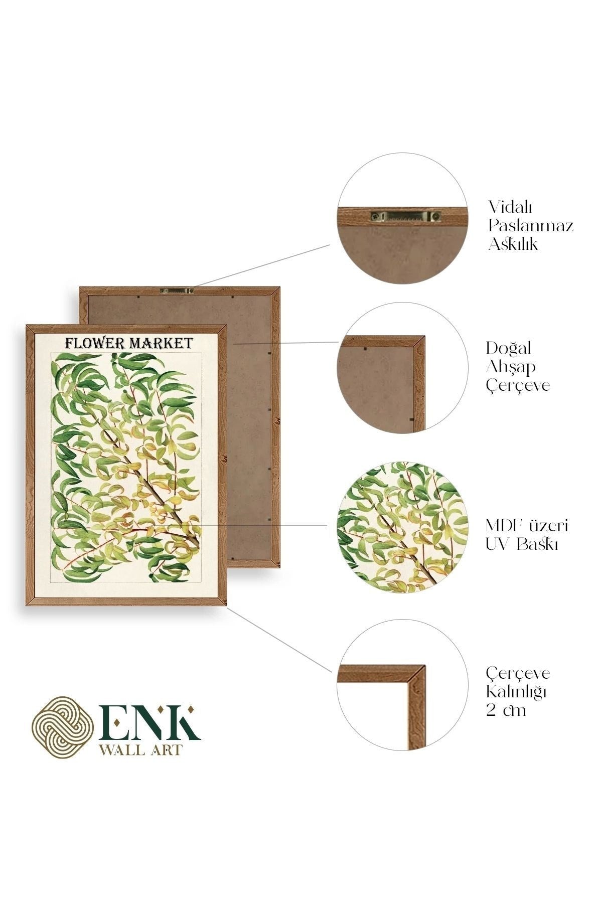 Grancica Breskve Ahşap Çerçeveli Tablo 50 x 70