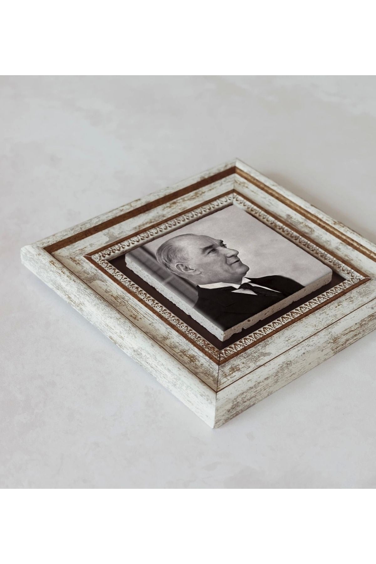 Atatürk Çerçeveli Taş Tablo , Çerçeveli Taş Duvar Dekoru 20 cm
