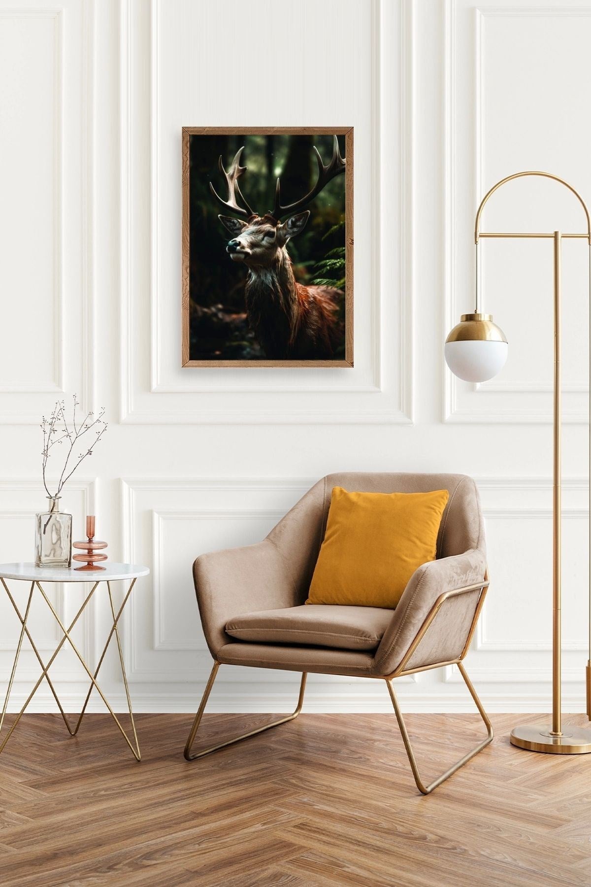 Geyik Ahşap Çerçeveli Tablo 30 x 42