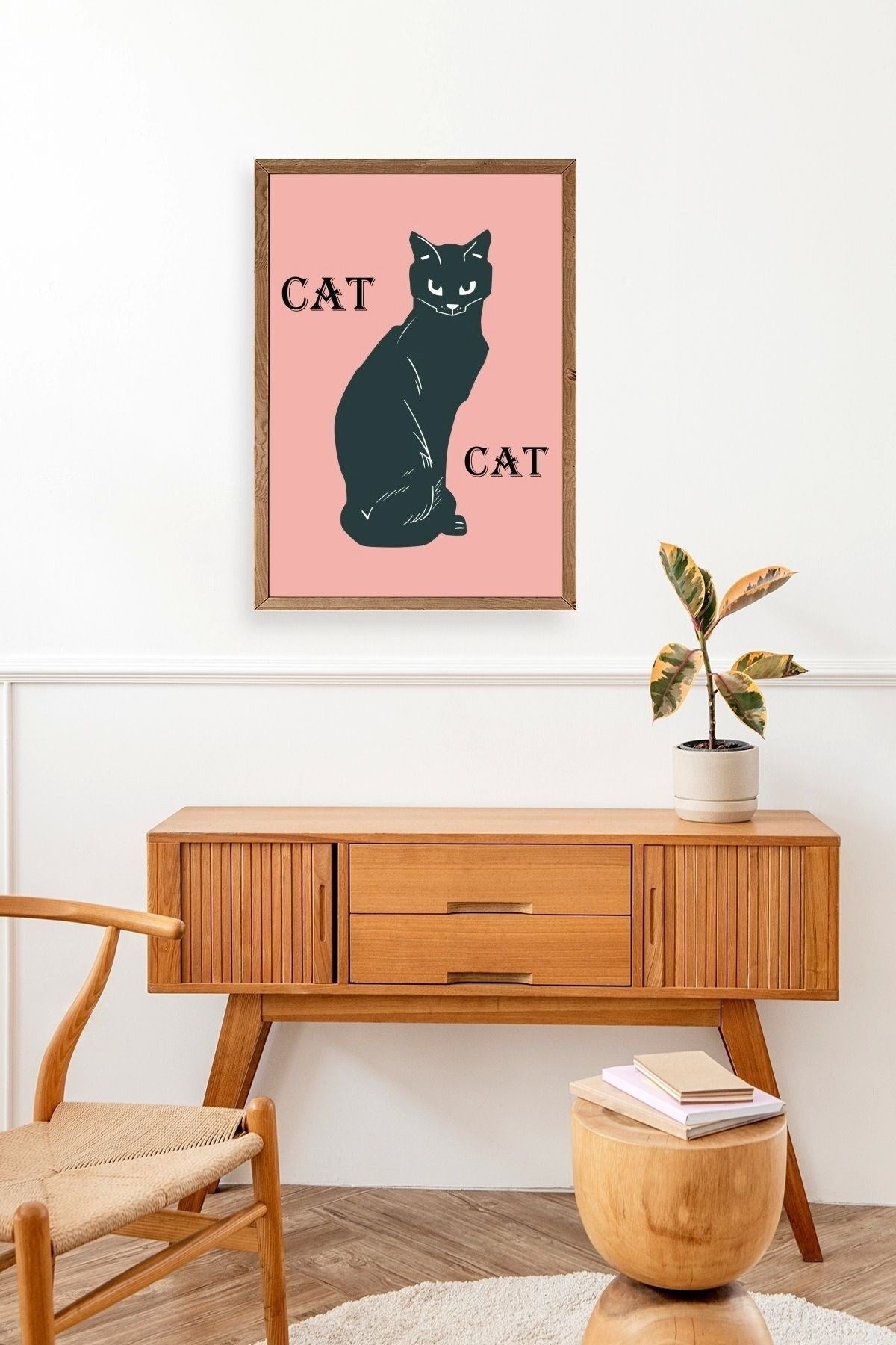 Cat Ahşap Çerçeveli Tablo 23 x 30