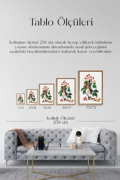 Daldaki Kuş Ahşap Çerçeveli Tablo 23 x 30