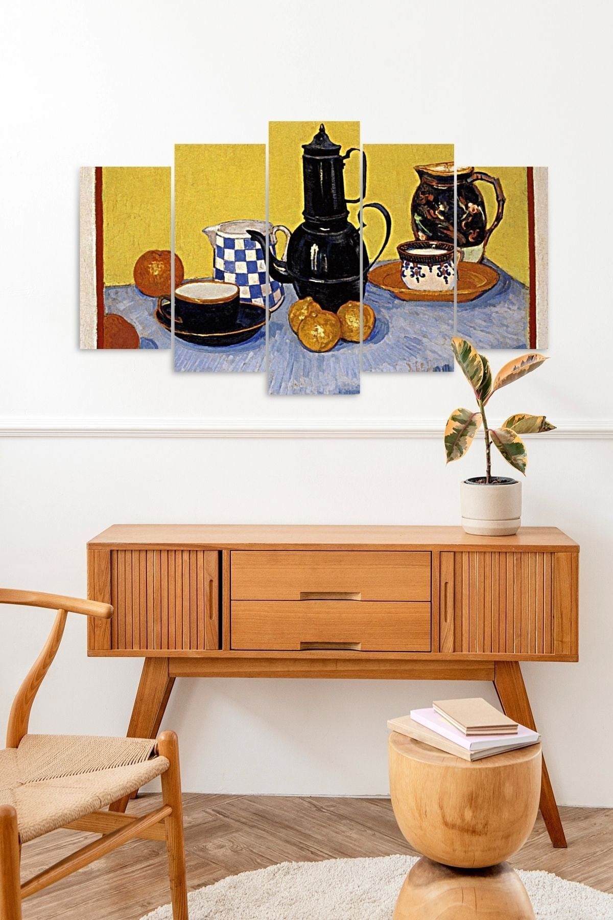 Masa ve Objeler 5 Parçalı Mdf Tablo 60 x 100