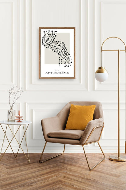 Soyut Ahşap Çerçeveli Tablo 23 x 30