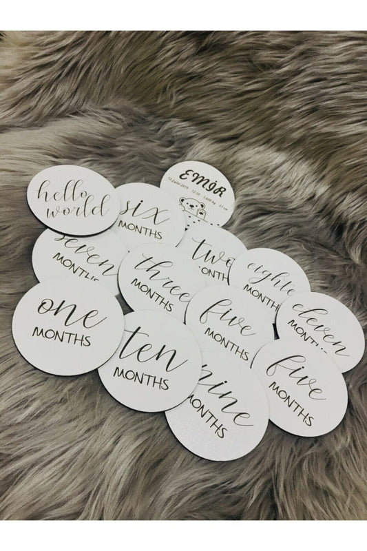 Ahşap Bebek Anı Kartı İngilizce 13'lü