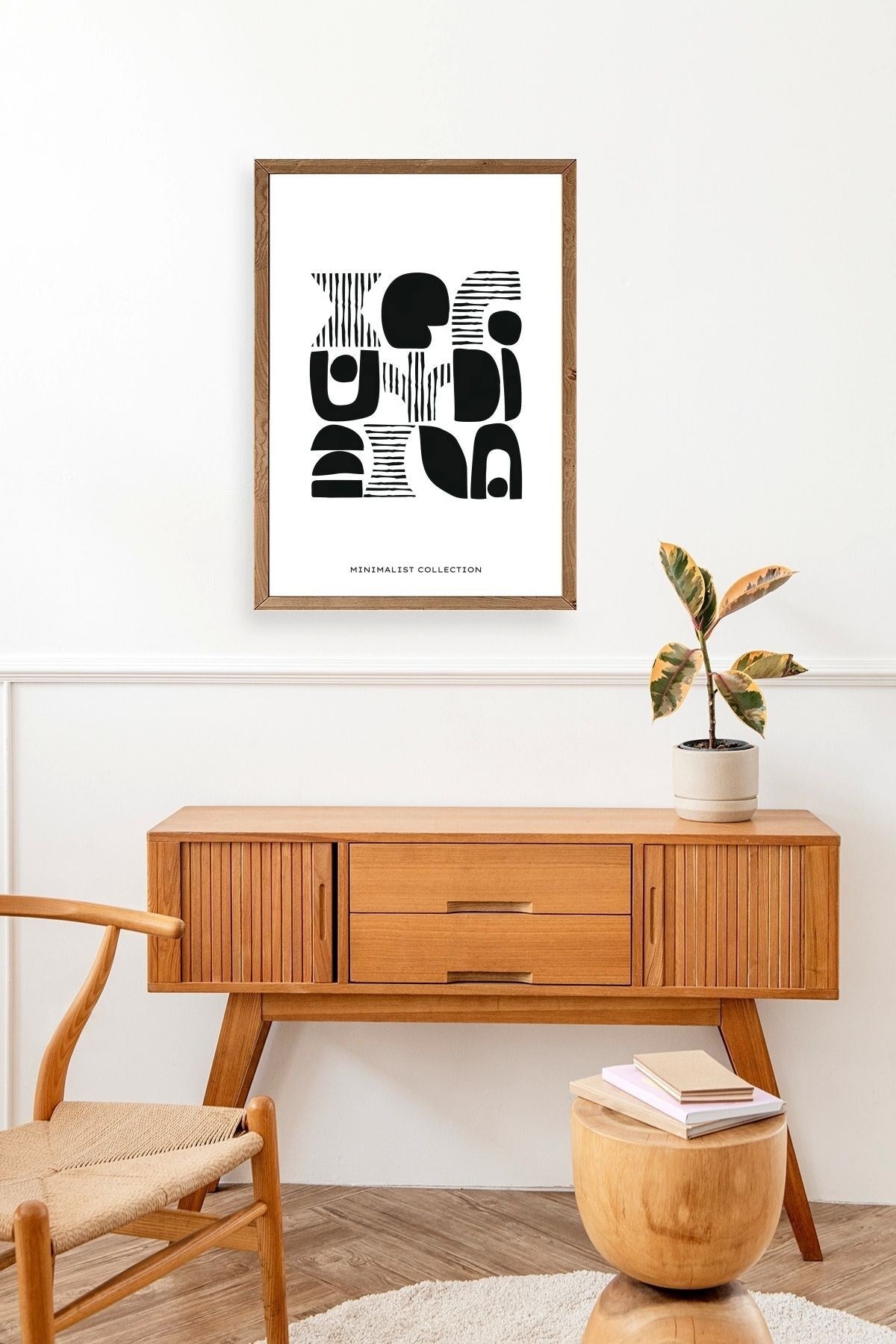 Soyut Ahşap Çerçeveli Tablo 23 x 30