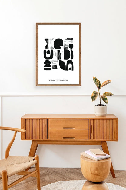 Soyut Ahşap Çerçeveli Tablo 23 x 30