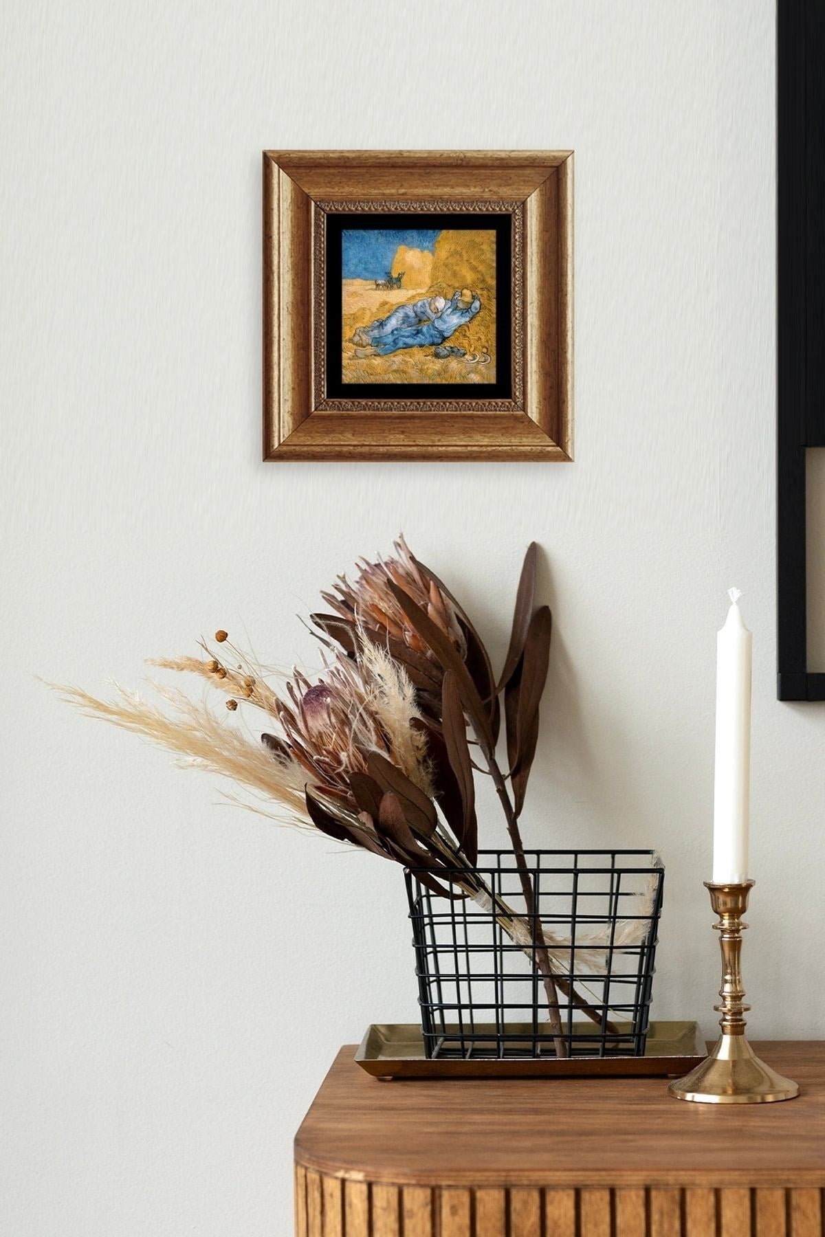 Van Gogh Çerçeveli Taş Tablo 20 cm