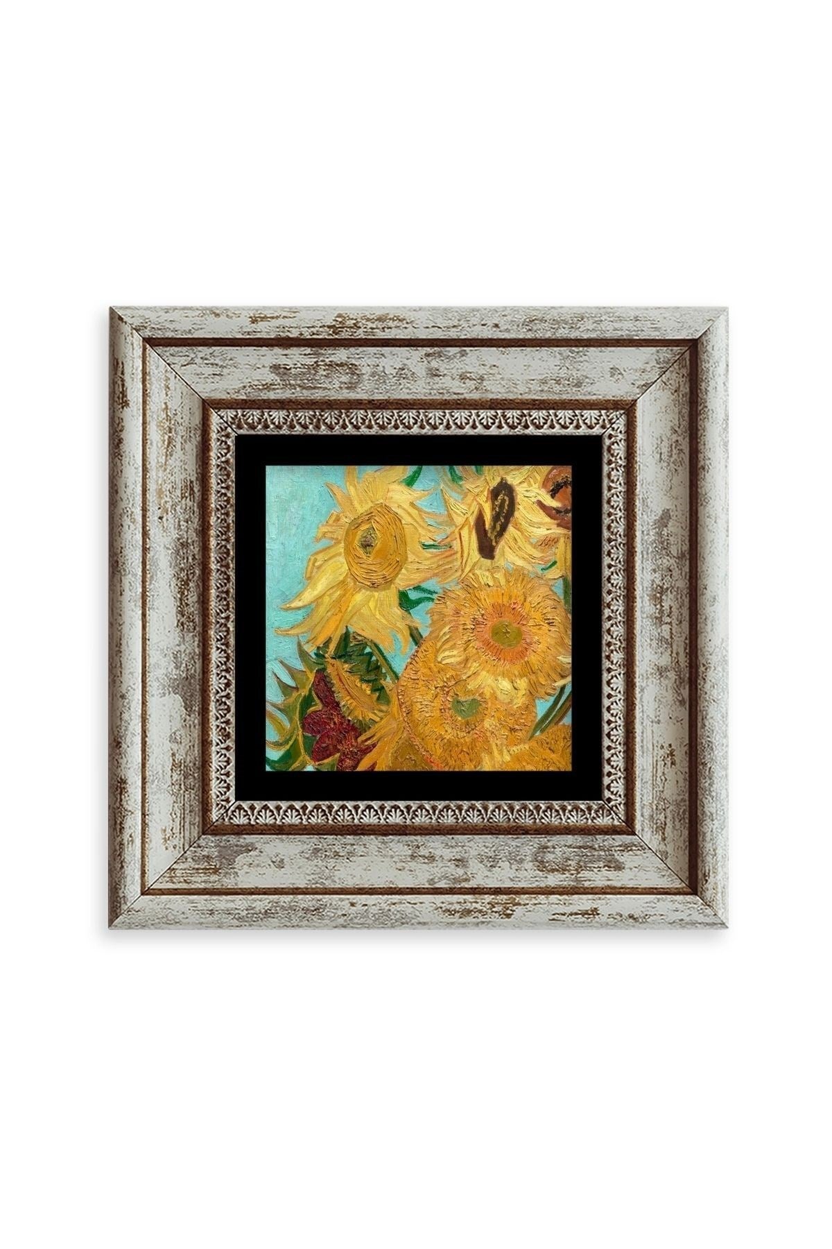Ayçiçeği Çerçeveli Taş Tablo 20 cm