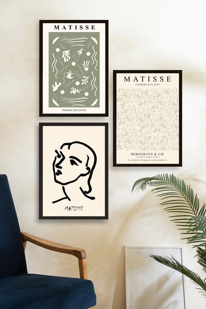 Matisse Üçlü Ahşap Çerçeveli Tablo 50 x 70