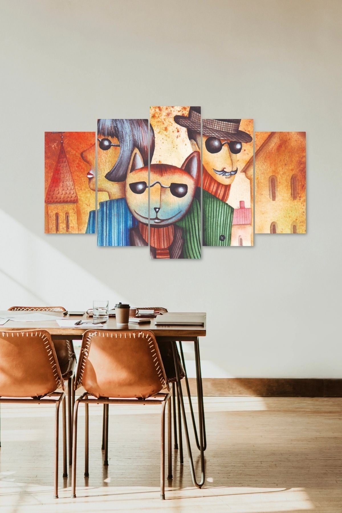 Karakter Manzarası 5 Parçalı Mdf Tablo 60 x 100