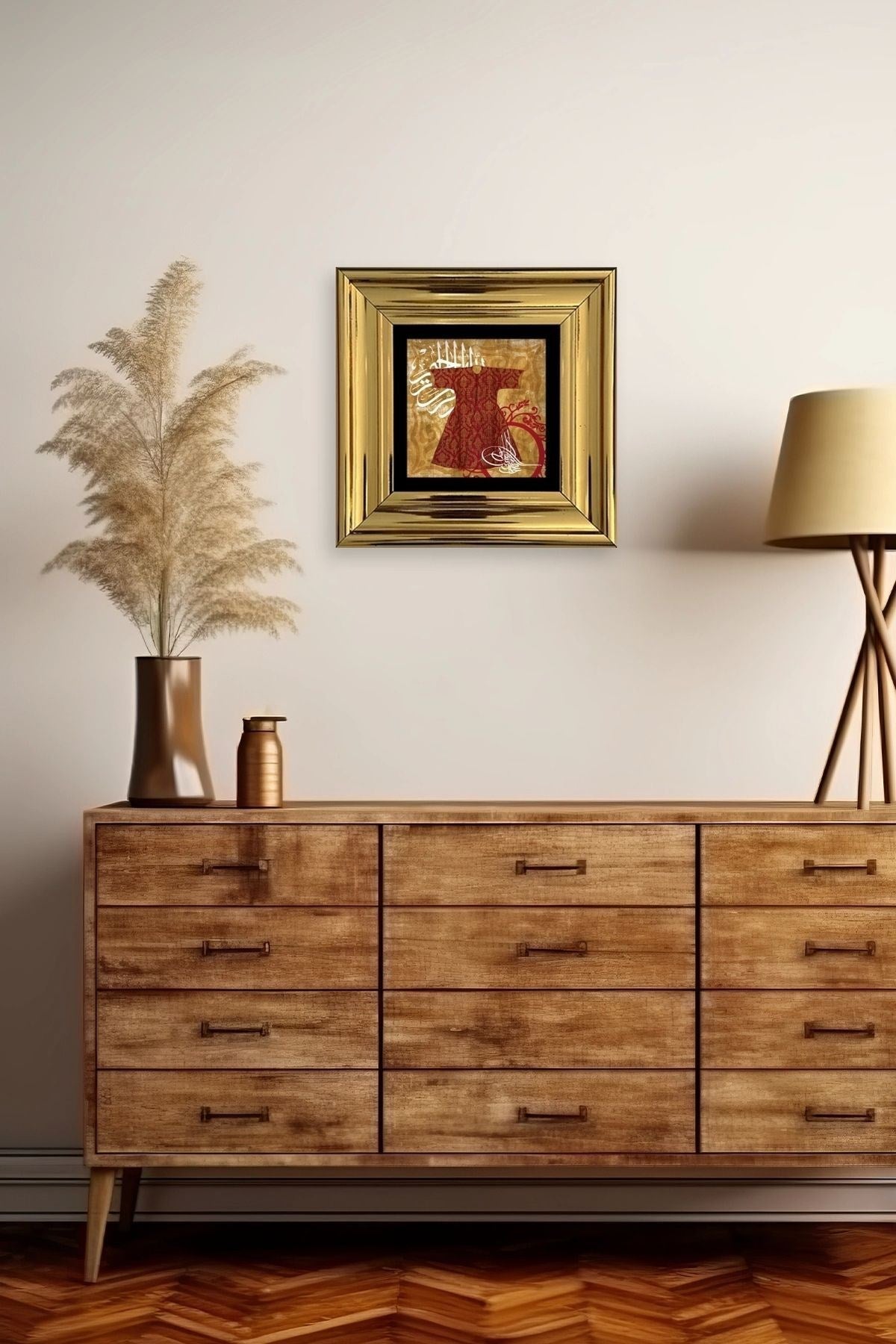 Kaftan ve Tuğra Çerçeveli Taş Tablo 20 cm